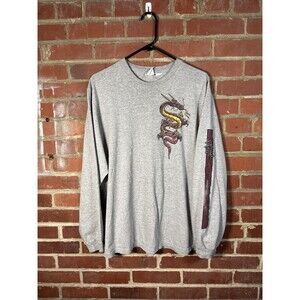 Vintage Y2K Utility Brand Shirt Dragon Japanese Grunge Skater Urban Adult Large